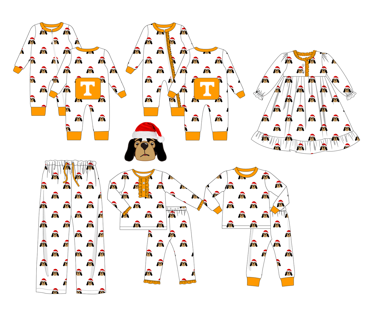 Tennessee Christmas Pajamas - Girls Set