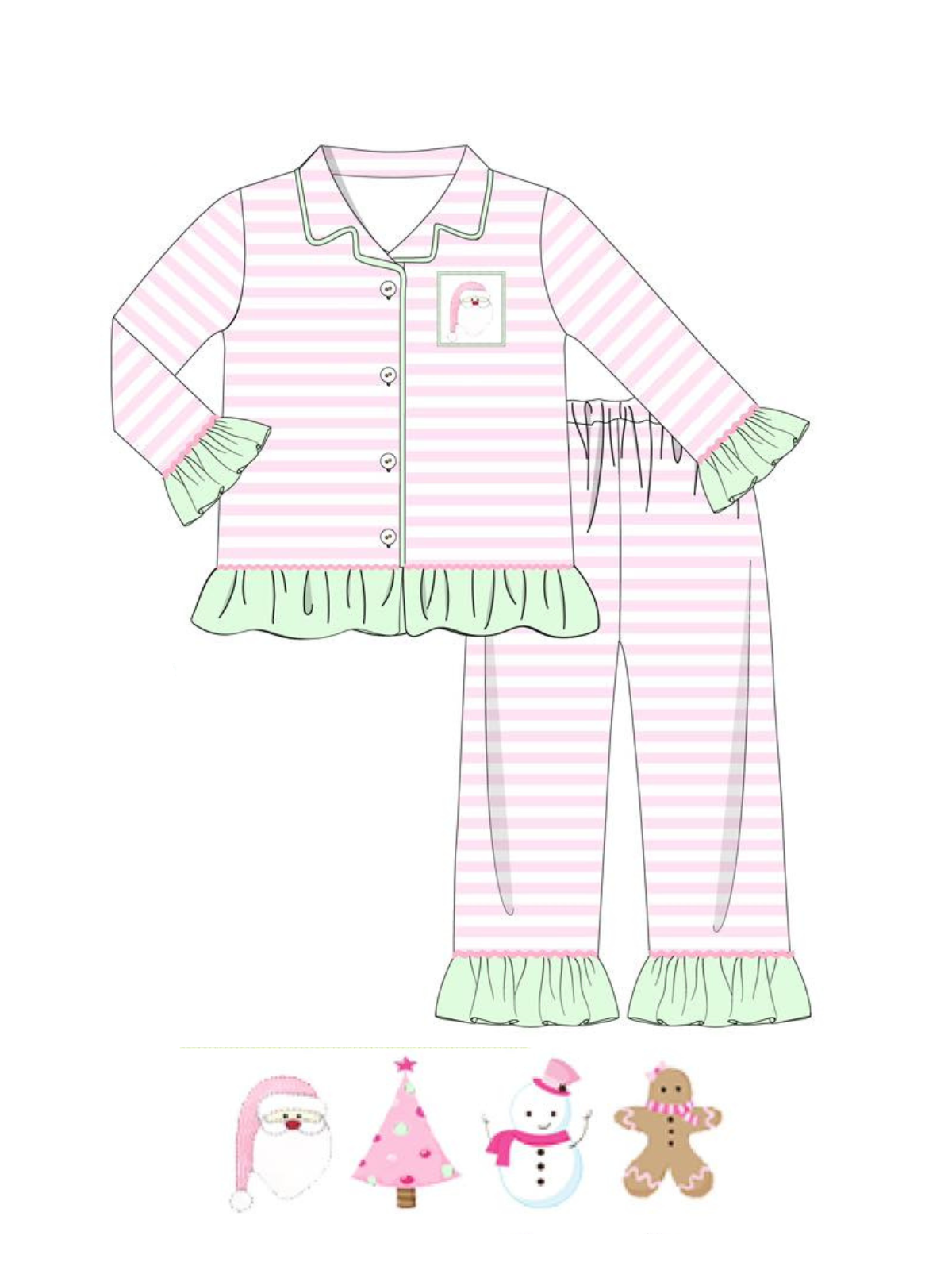 Pink The Halls Pajamas Pants Set - Girls