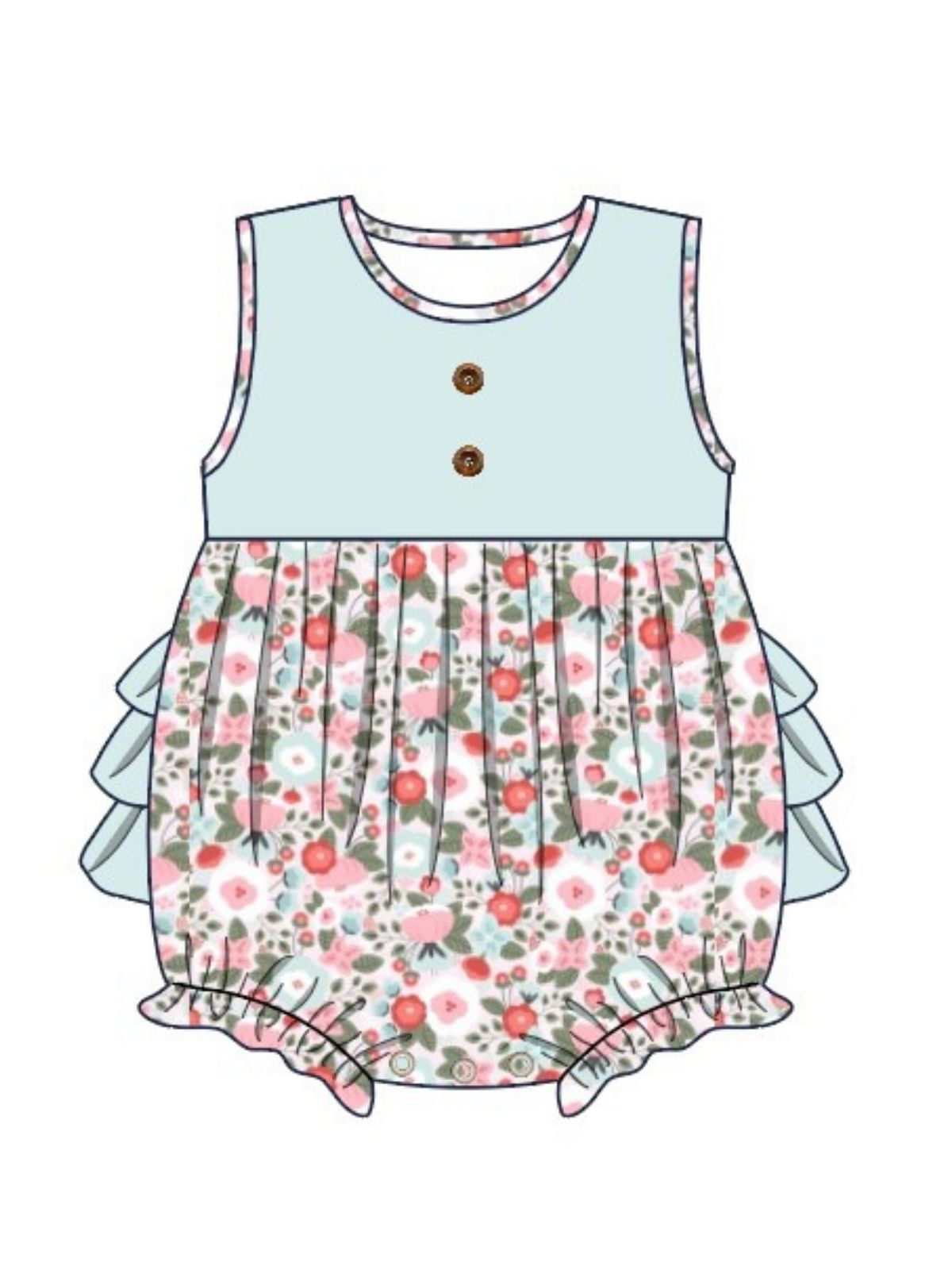 Spring Day Bubble Romper - Girls